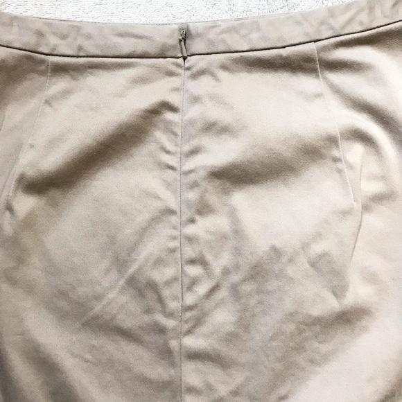 EDDIE BAUER Classic Pencil Skirt Cotton Blend Chino Tan Size 12 - Picture 3 of 3